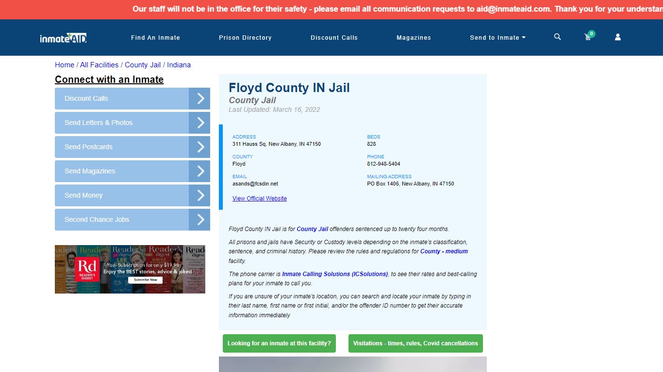 Floyd County IN Jail - Inmate Locator - New Albany, IN